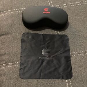 NEW Carrera Black and Red glass case with cloth